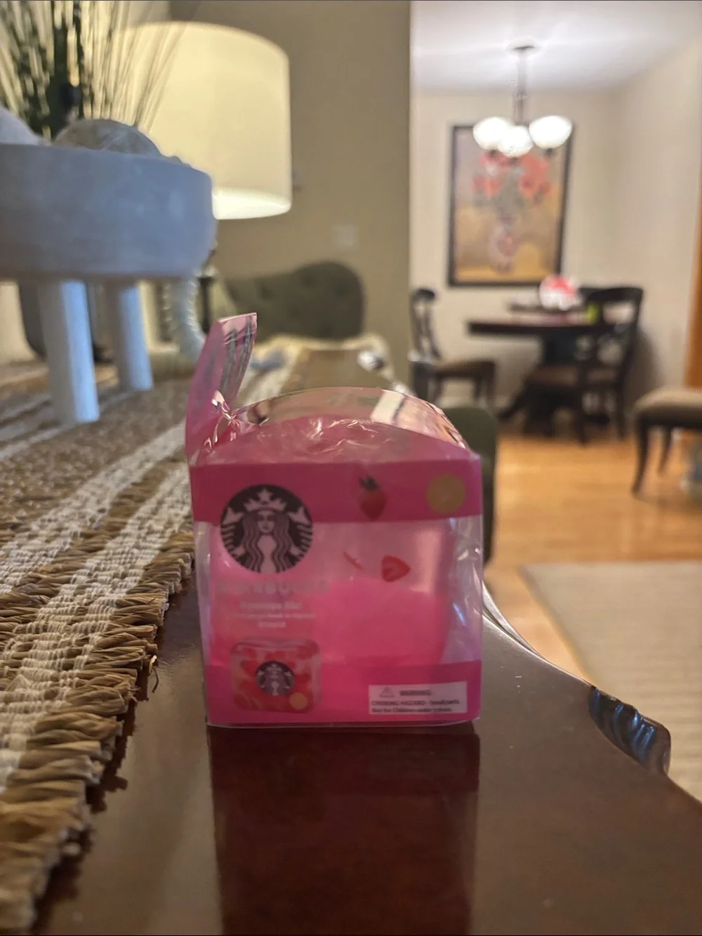 Starbucks Pink Strawberry Acai Kids Squishy Ice Cube Toy